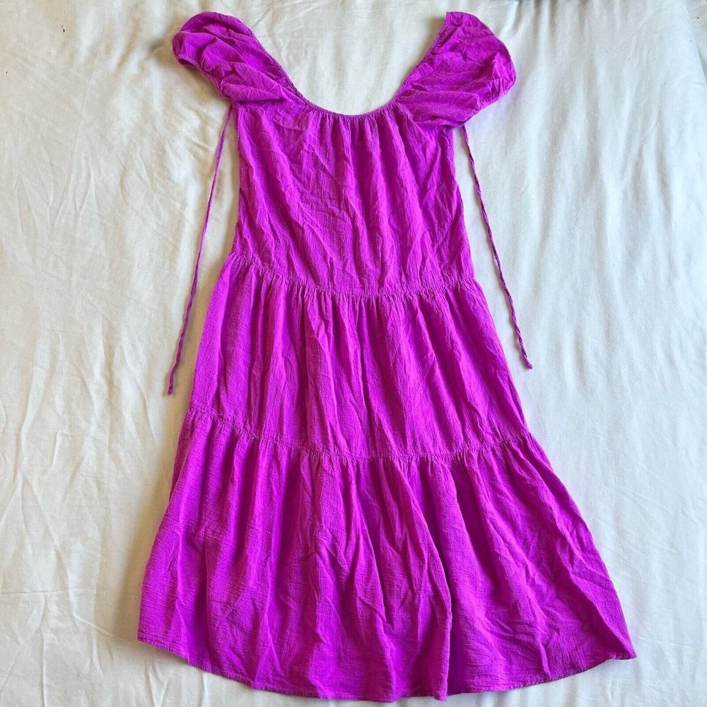 Honorine Womens Dress Purple Elodie Tiered Maxi Square Neckline Size S Small